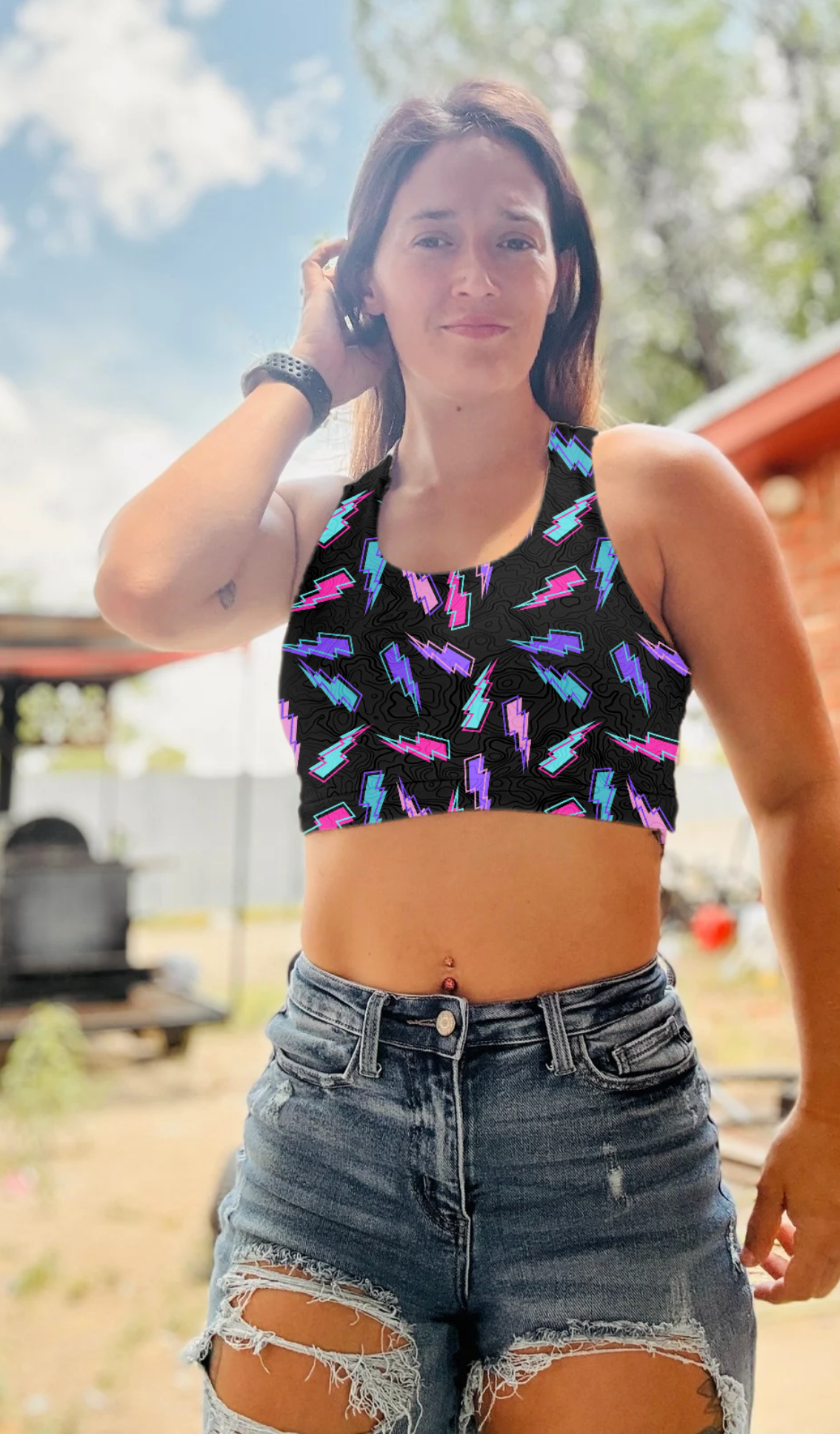 Bralette criss cross back Random Prints