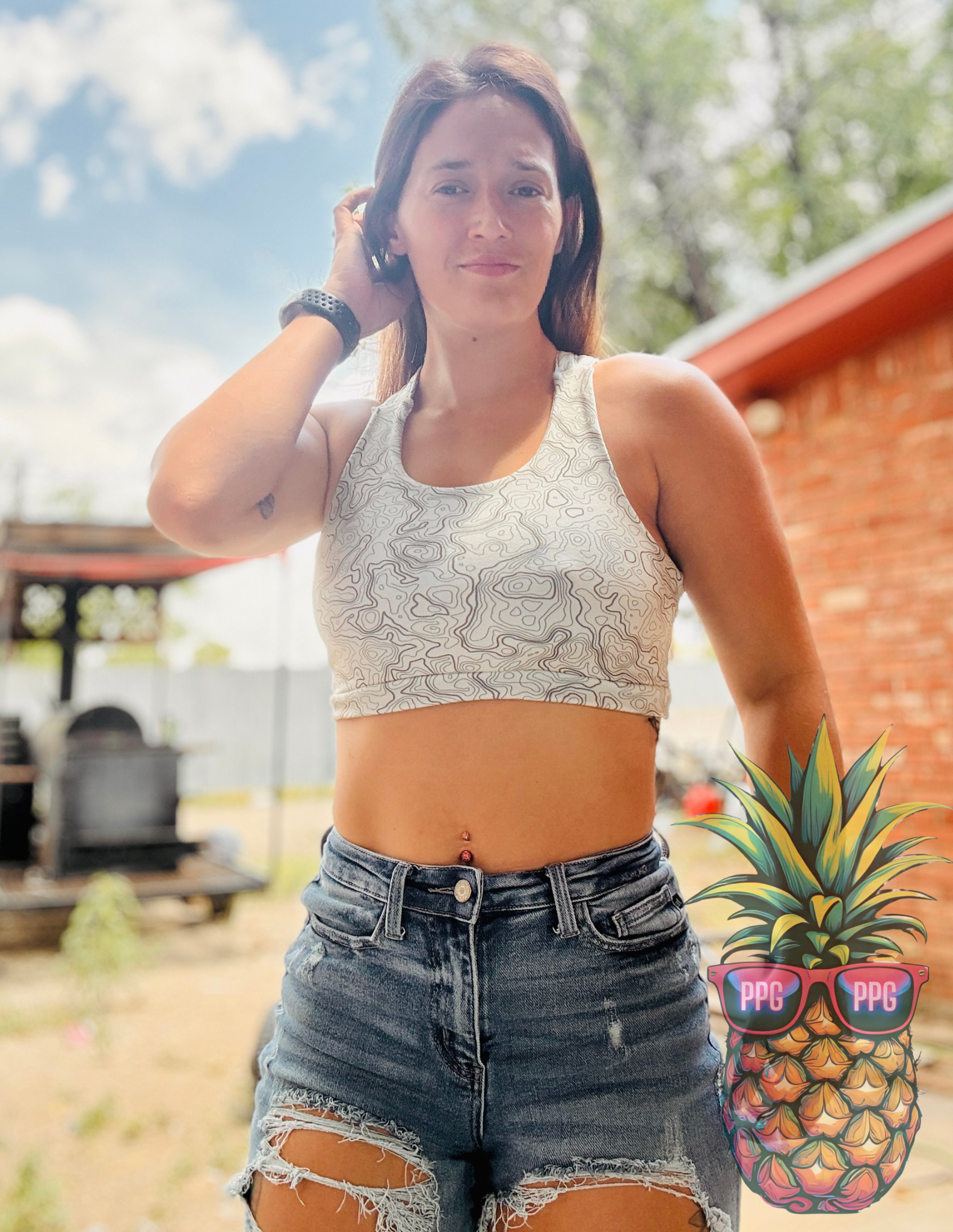 Bralette criss cross back Duck Camo