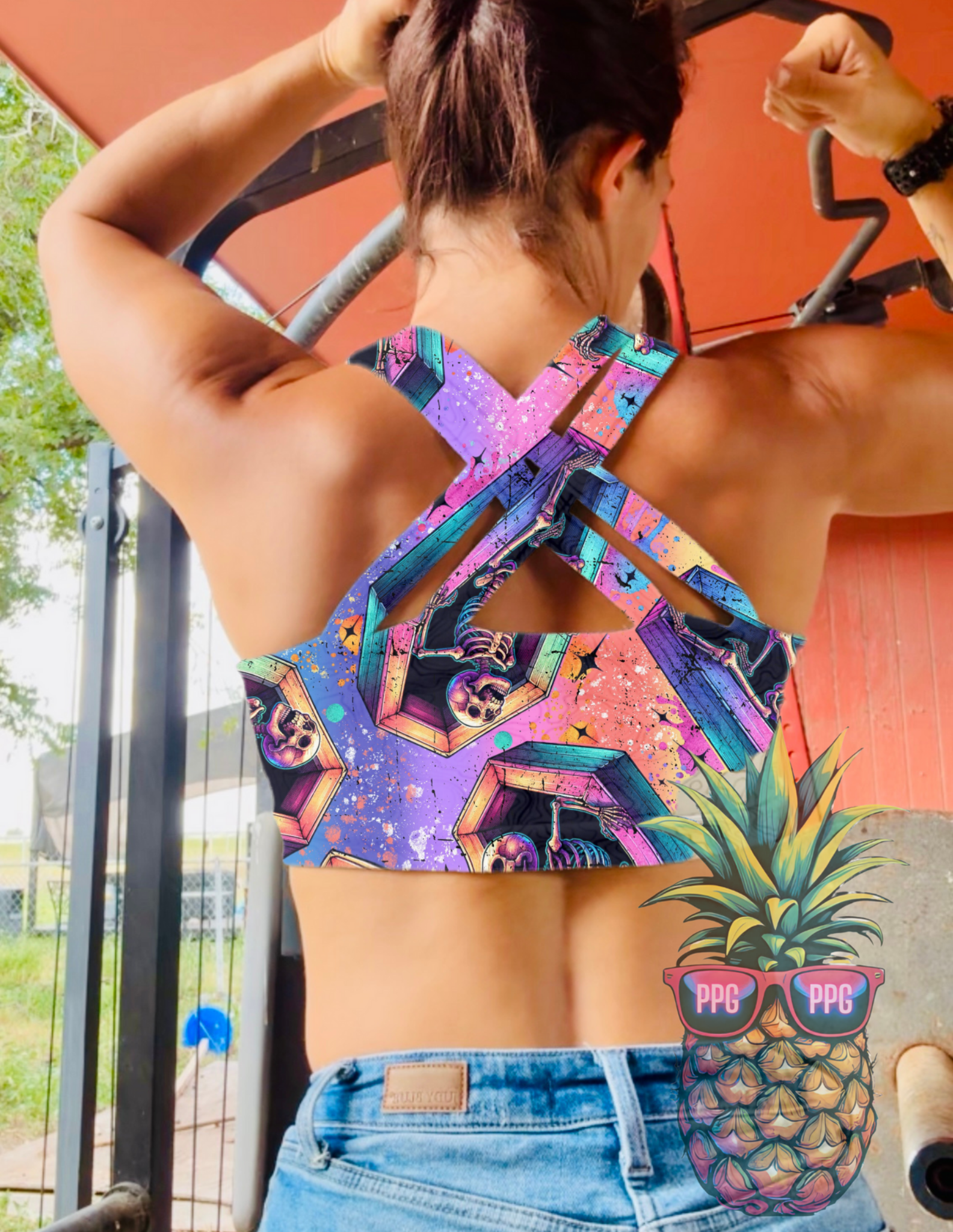 Bralette criss cross back Random Prints