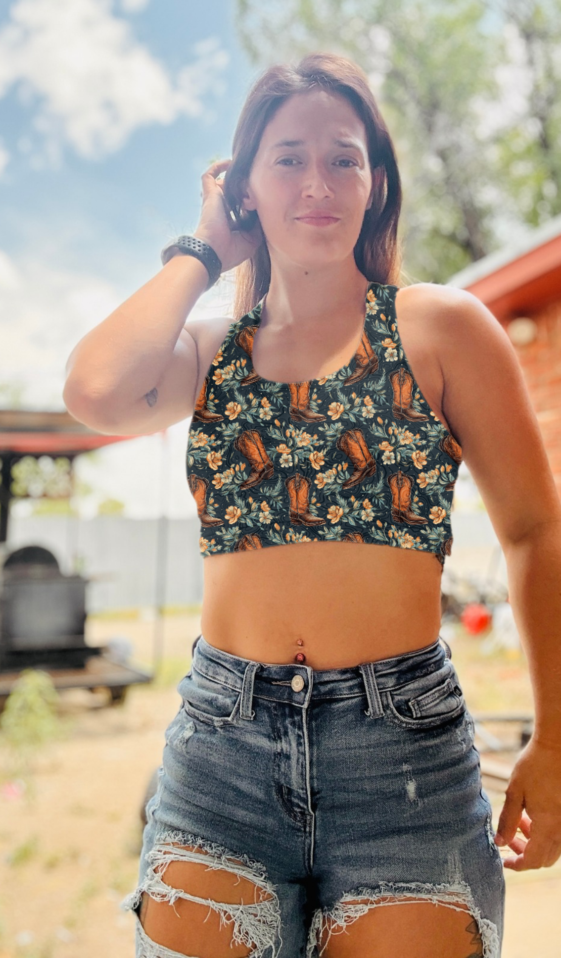 Bralette criss cross back western