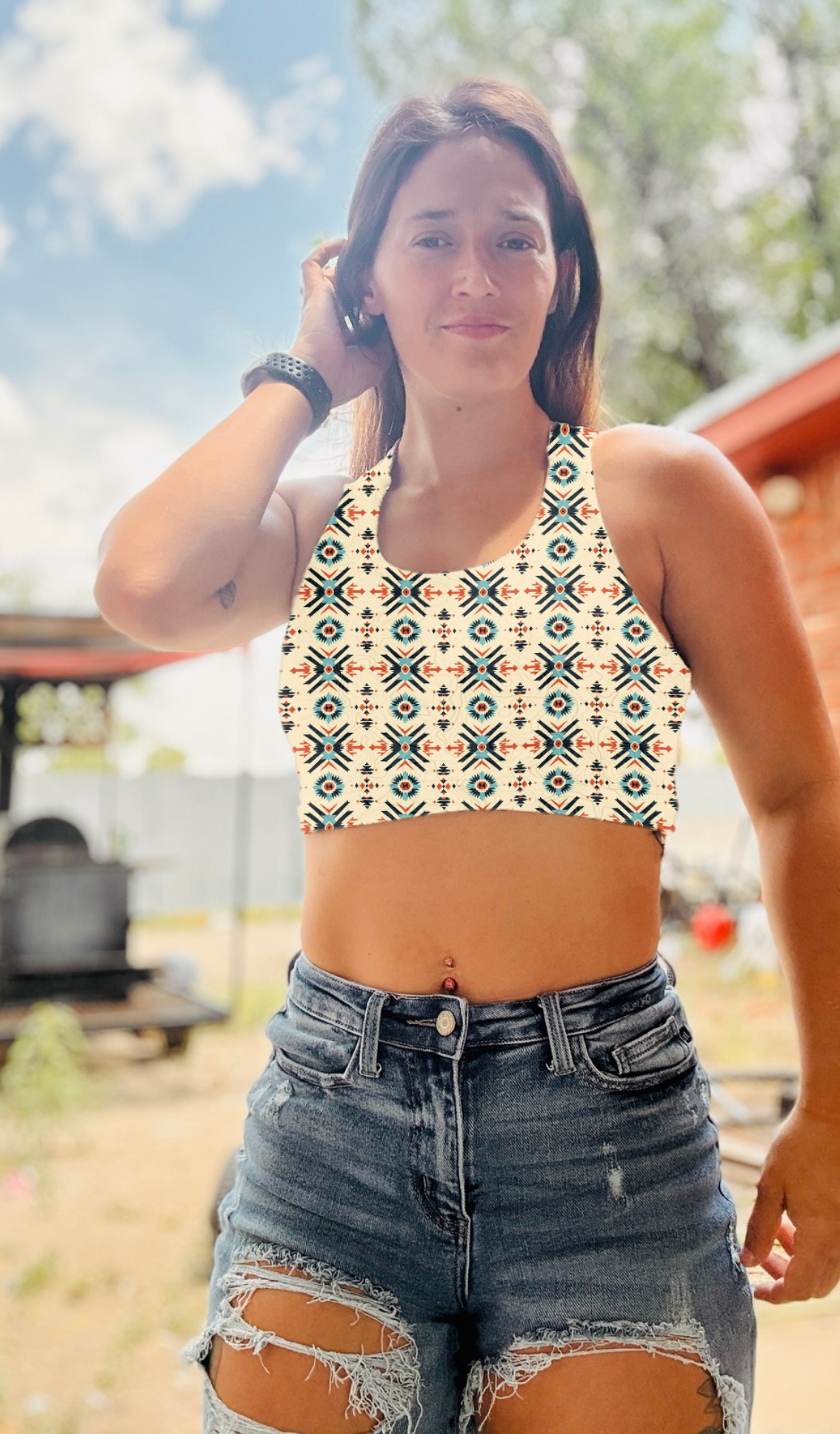 Bralette criss cross back western
