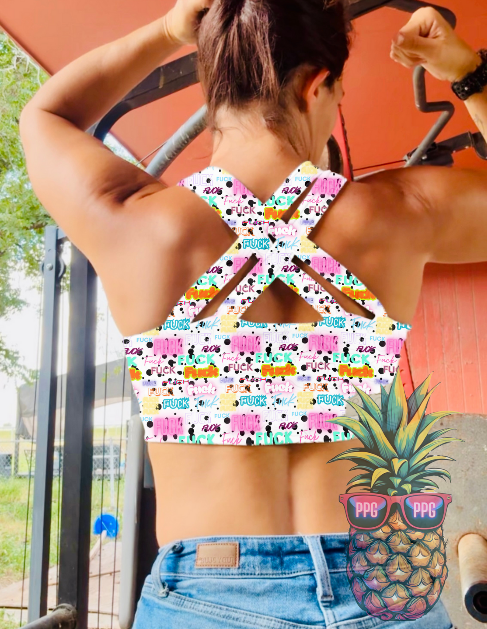 Bralette criss cross back Random Prints
